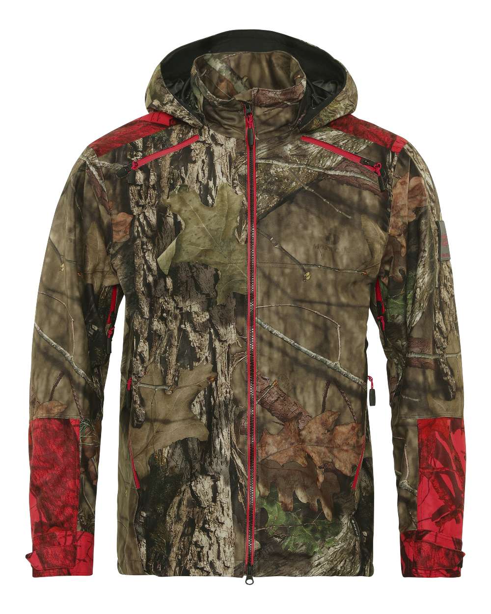 Mossy Oak Break-Up Country Mossy Oak Red coloured Harkila Moose Hunter 2.0 GTX Jacket on white background 