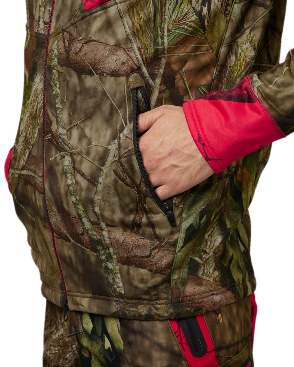 Mossy Oak Break-Up Country Coloured Harkila Moose Hunter 2.0 Fleece Jacket on white background 