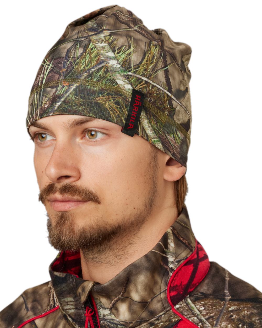 MossyOak Break-Up Country Coloured Harkila Moose Hunter 2.0 Neck Gaiter on white background 