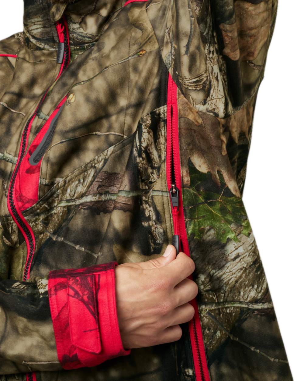 Mossy Oak Break-Up Country Mossy Oak Red Coloured Harkila Moose Hunter 2.0 WSP Jacket on white background 