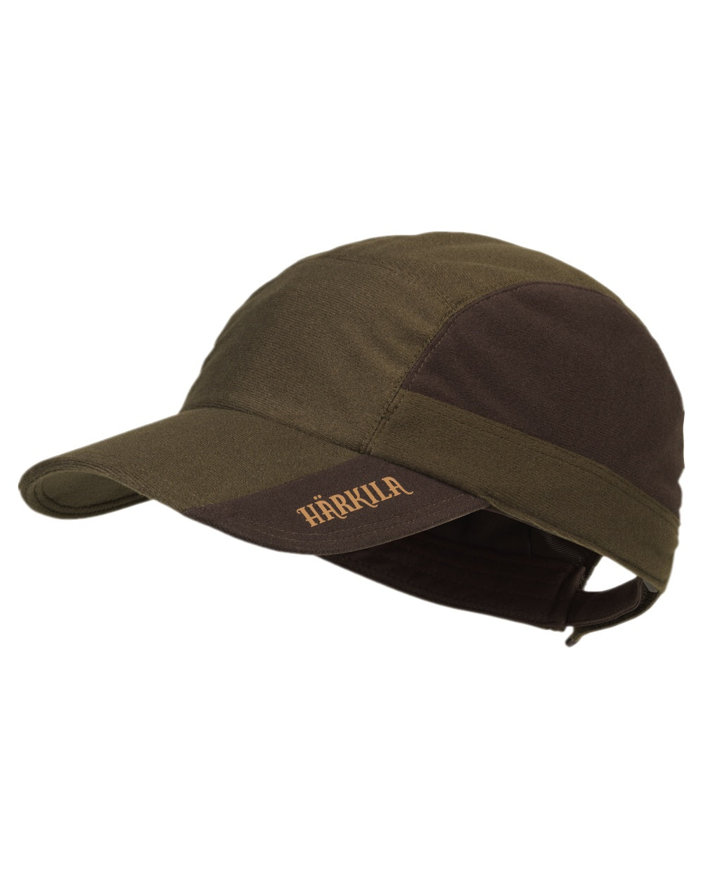 Hunting Green Shadow Brown Coloured Harkila Mountain Hunter Cap on white background 