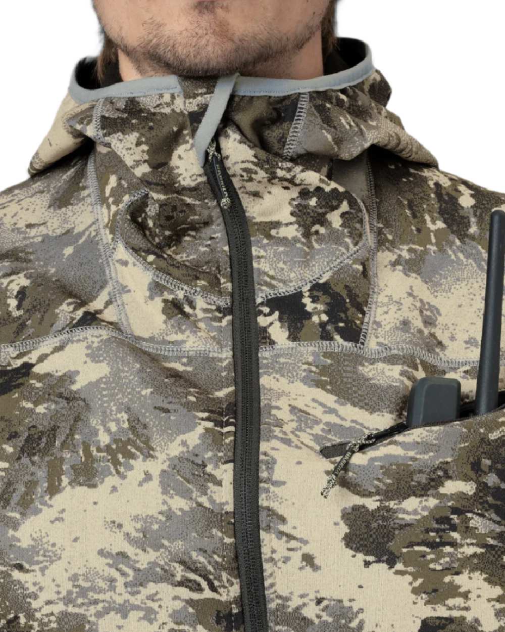 AXIS Mountain Coloured Harkila Mountain Hunter Expedition Fleece Hoodie on white background 