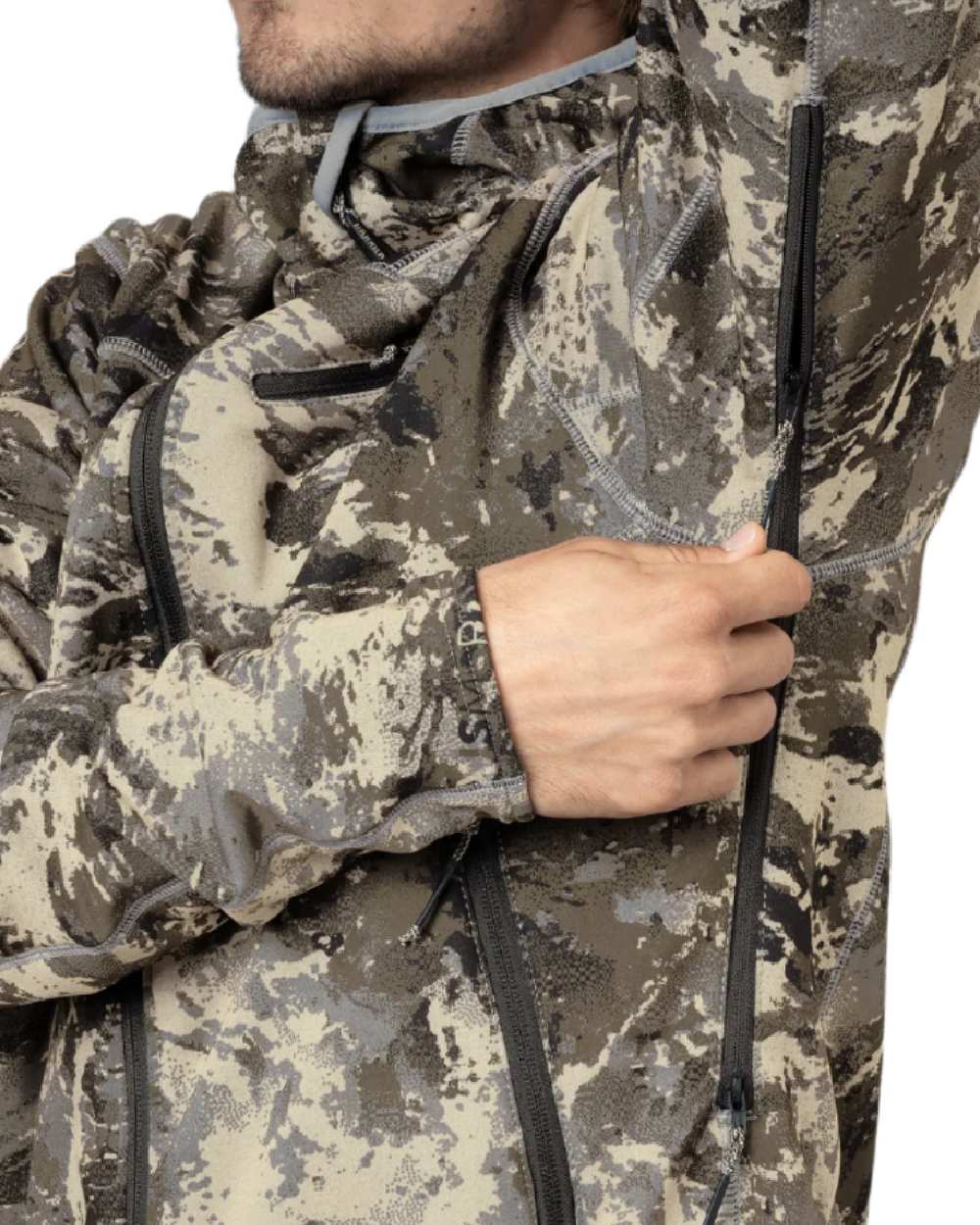 AXIS Mountain Coloured Harkila Mountain Hunter Expedition Fleece Hoodie on white background 