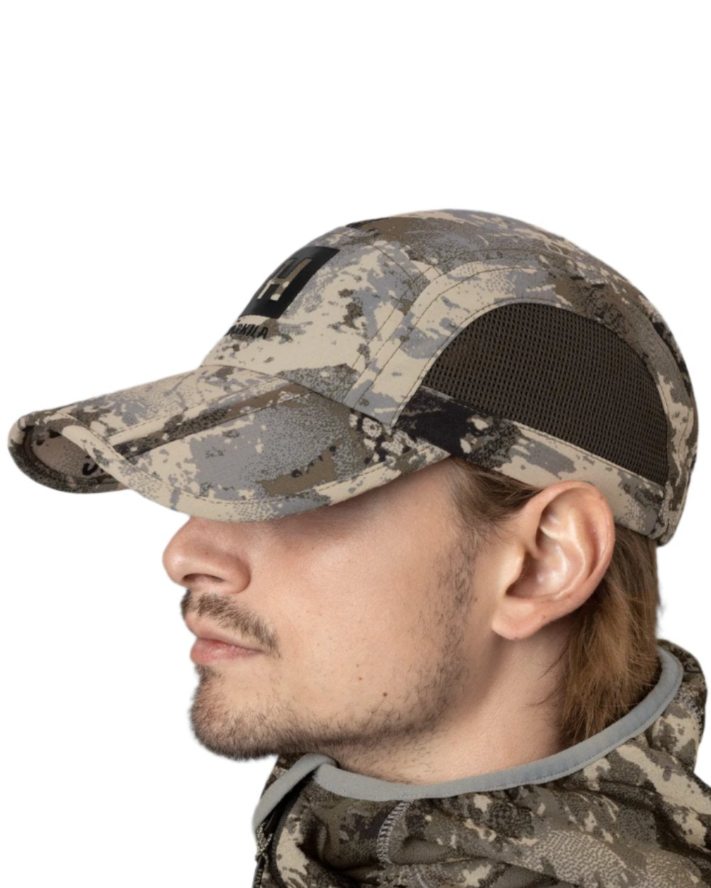 AXIS Mountain Coloured Harkila Mountain Hunter Expedition Foldable Cap on white background 