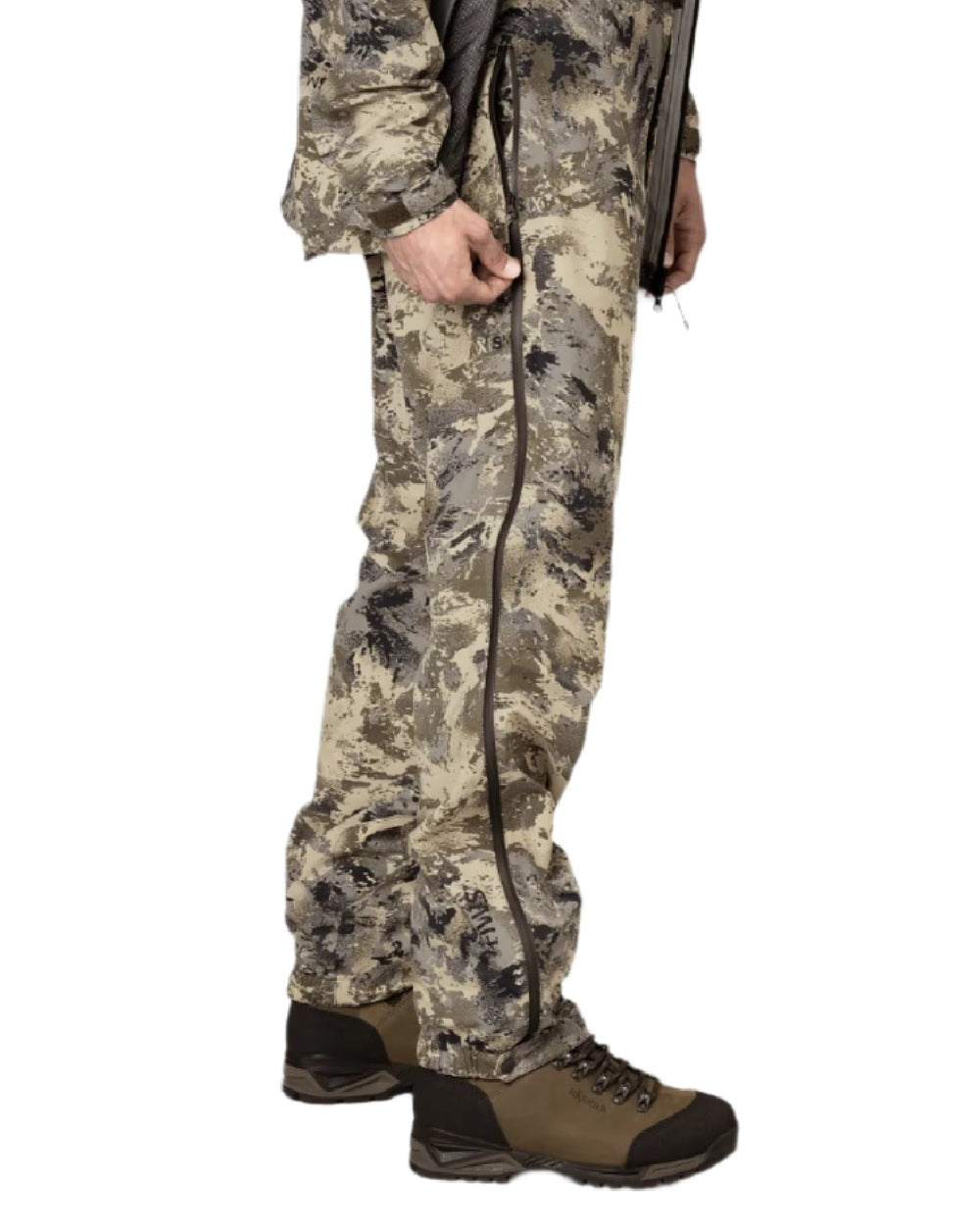 AXIS Mountain Coloured Harkila Mountain Hunter Expedition HWS Packable Trousers on white background 