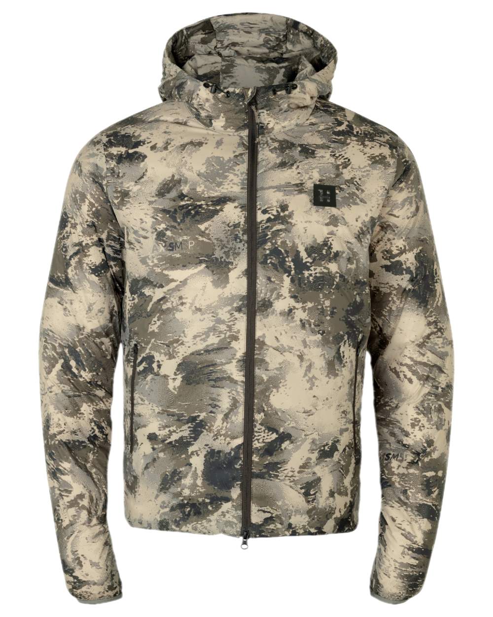AXIS Mountain Coloured Harkila Mountain Hunter Expedition Packable Down Jacket on white background 