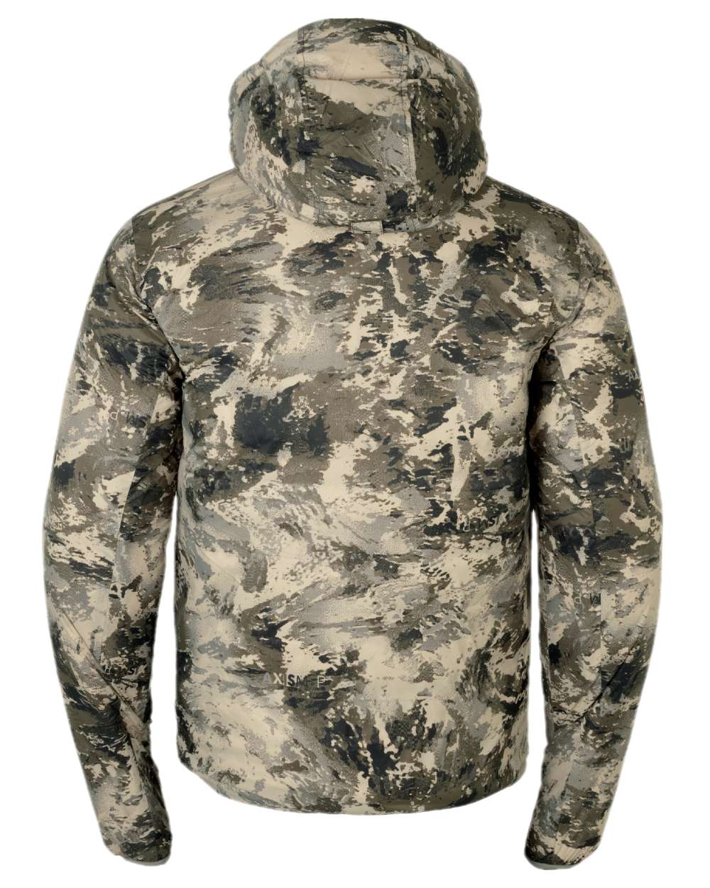 AXIS Mountain Coloured Harkila Mountain Hunter Expedition Packable Down Jacket on white background 