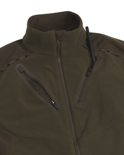 Hunting Green Shadow Brown coloured Harkila Mountain Hunter Fleece Jacket on white background 