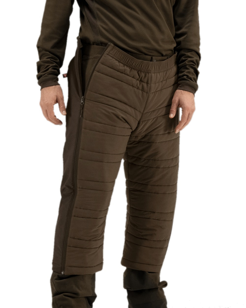 Hunting Green Shadow Brown Coloured Harkila Mountain Hunter Insulated Breeks on white background 