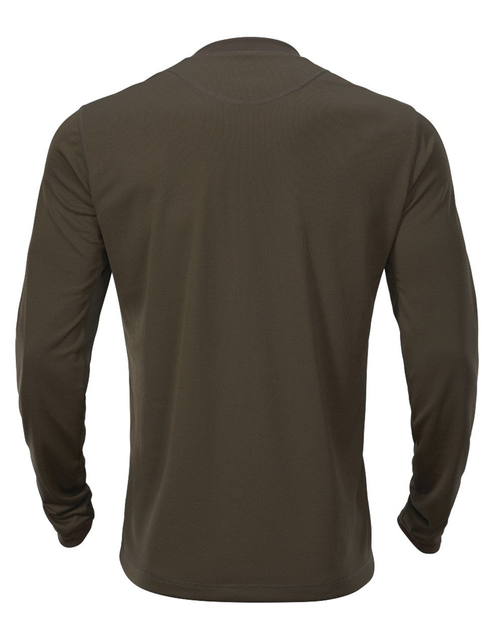 Hunting Green Shadow Brown colour Harkila Mountain Hunter Long Sleeve T-shirt on white background 