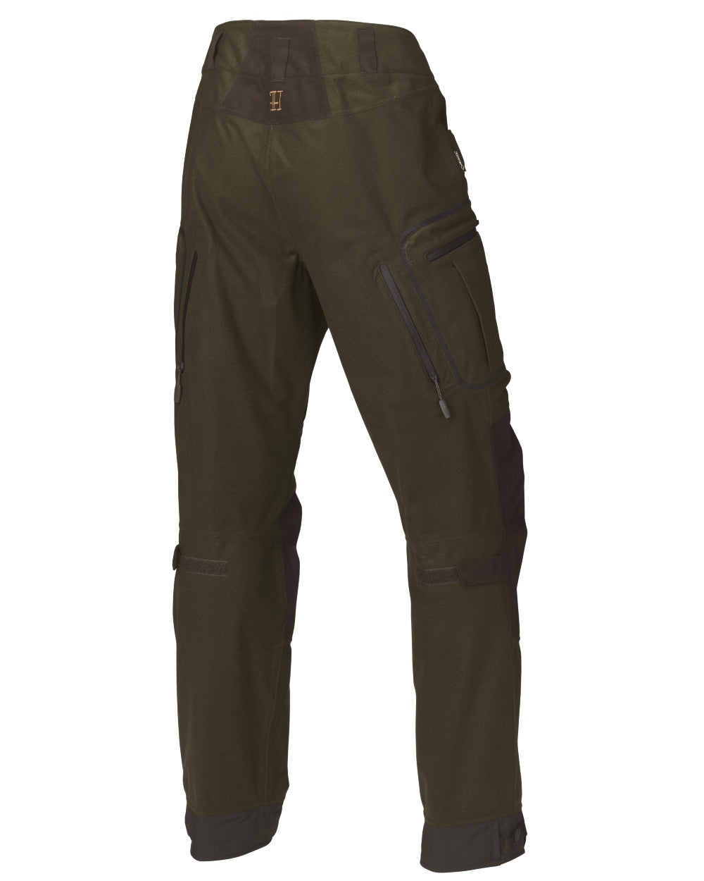 Hunting Green Shadow Brown coloured Harkila Mountain Hunter Trousers on white background 