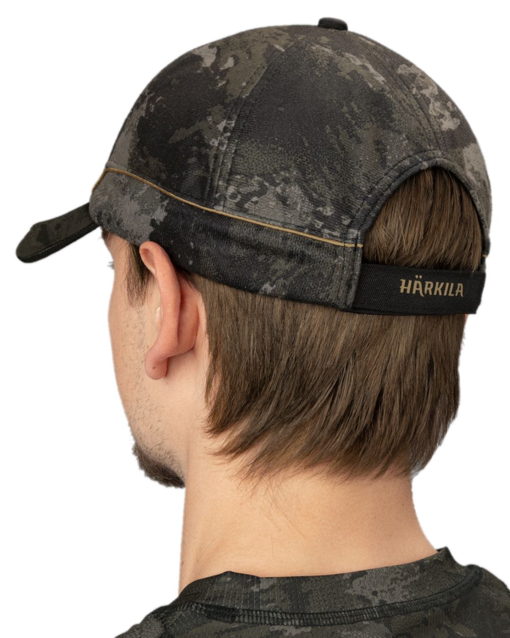 AXIS Black Black Coloured Harkila NOCTYX Camo Light Cap on white background 