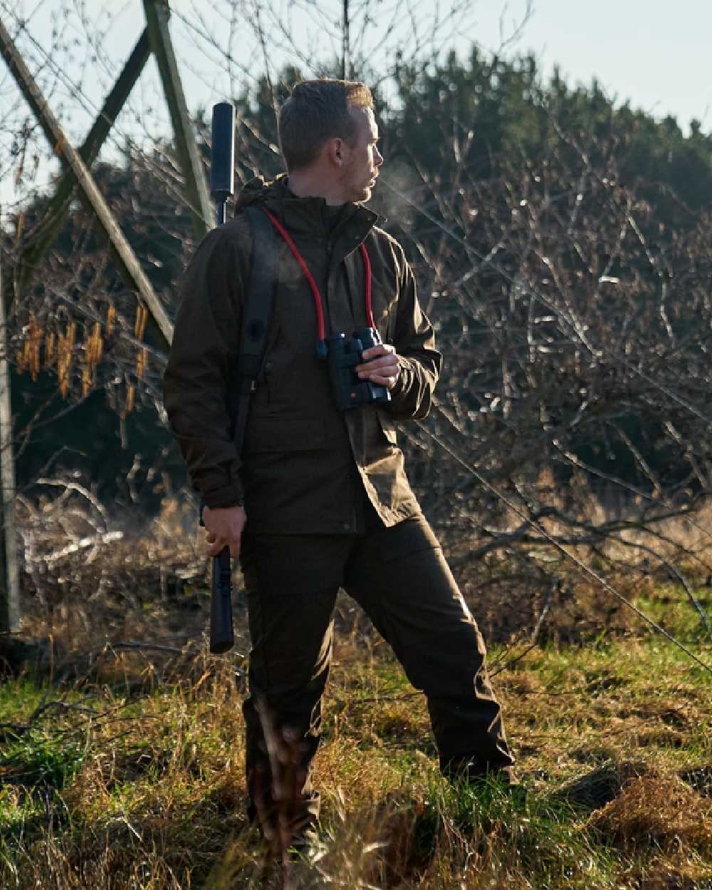 Willow Green Coloured Harkila Nordic Hunter HWS Jacket on outdoor background 