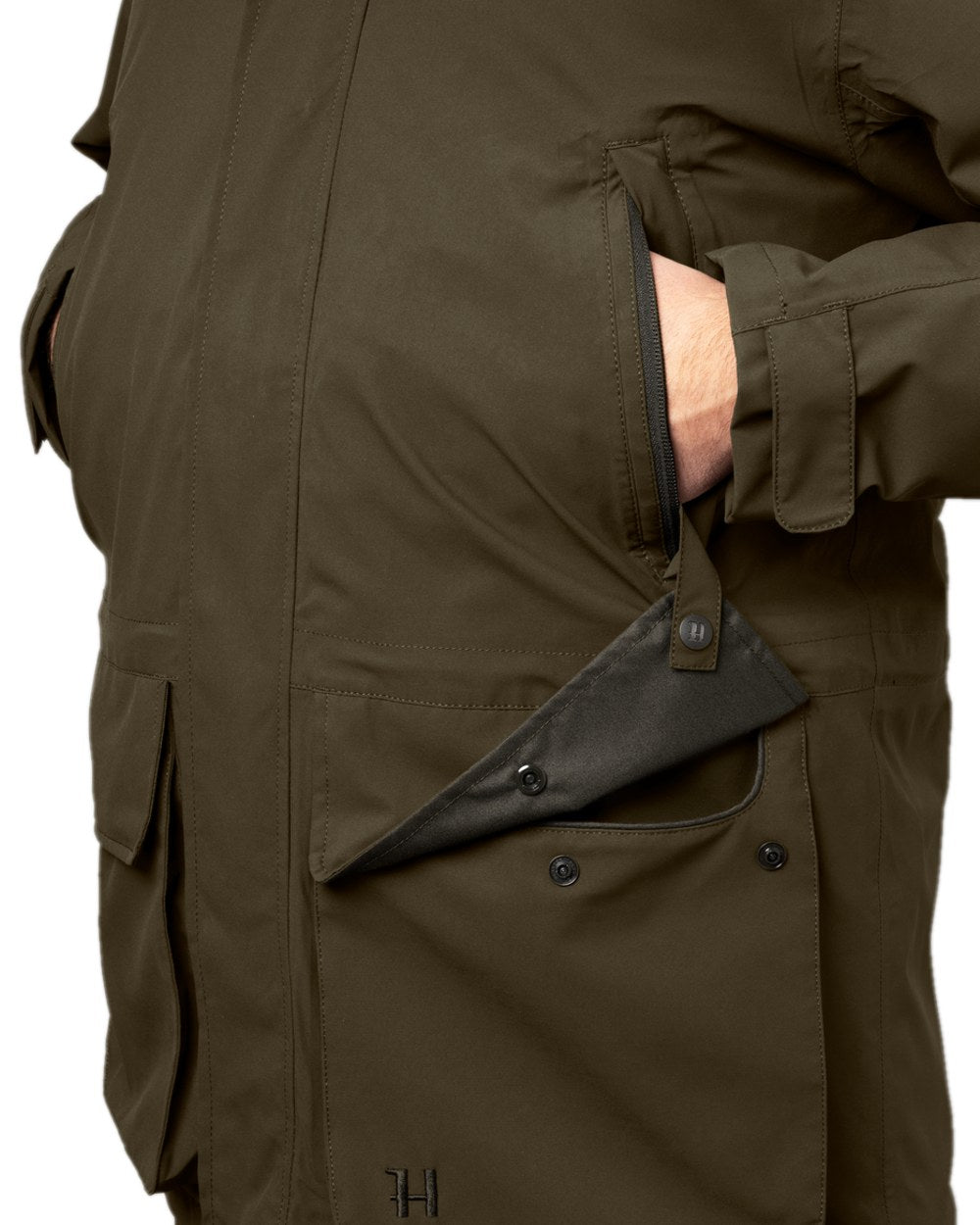 Willow Green Coloured Harkila Orton Tech HWS Jacket on white background 