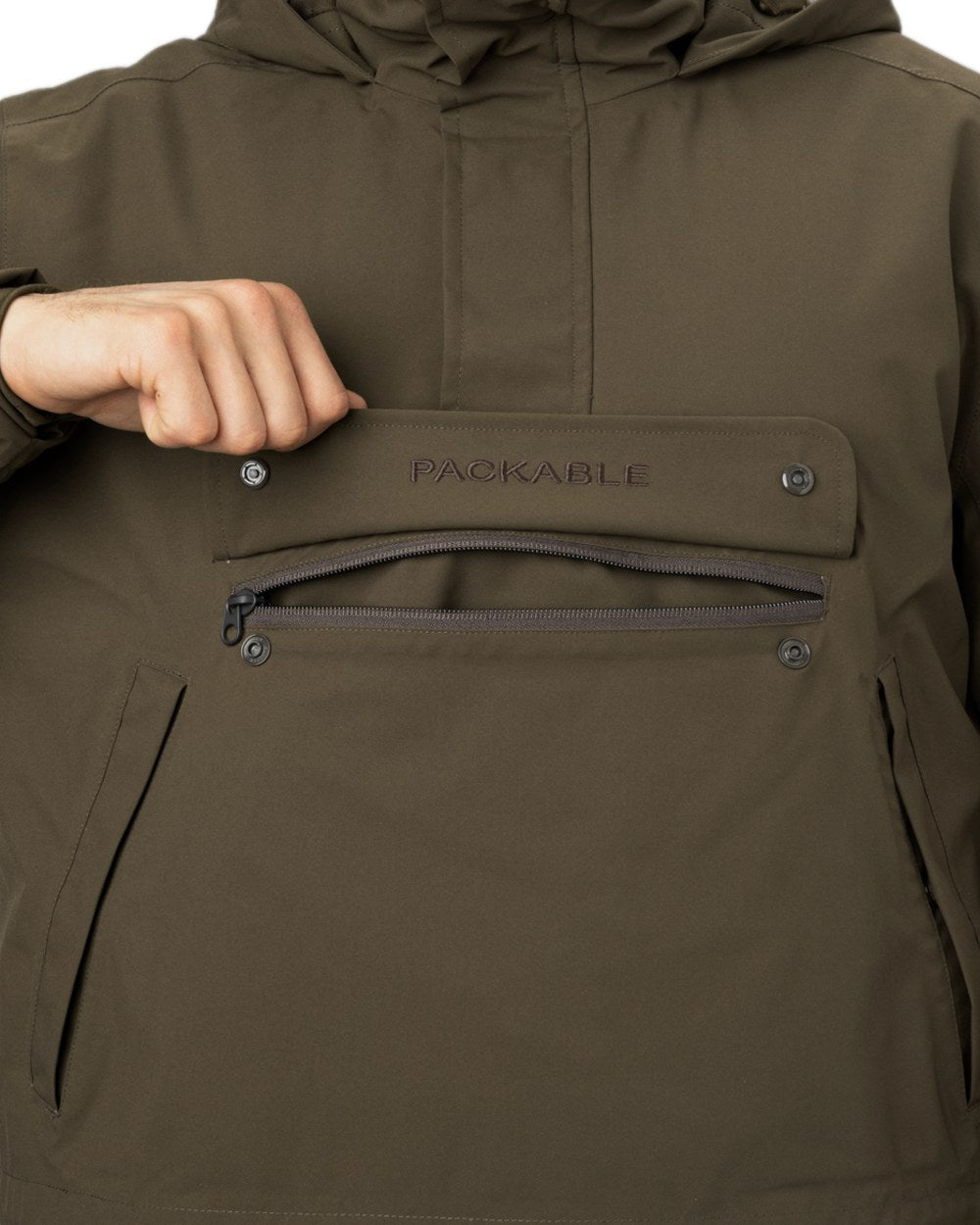 Willow Green Coloured Harkila Orton Tech HWS Packable Smock on white background 