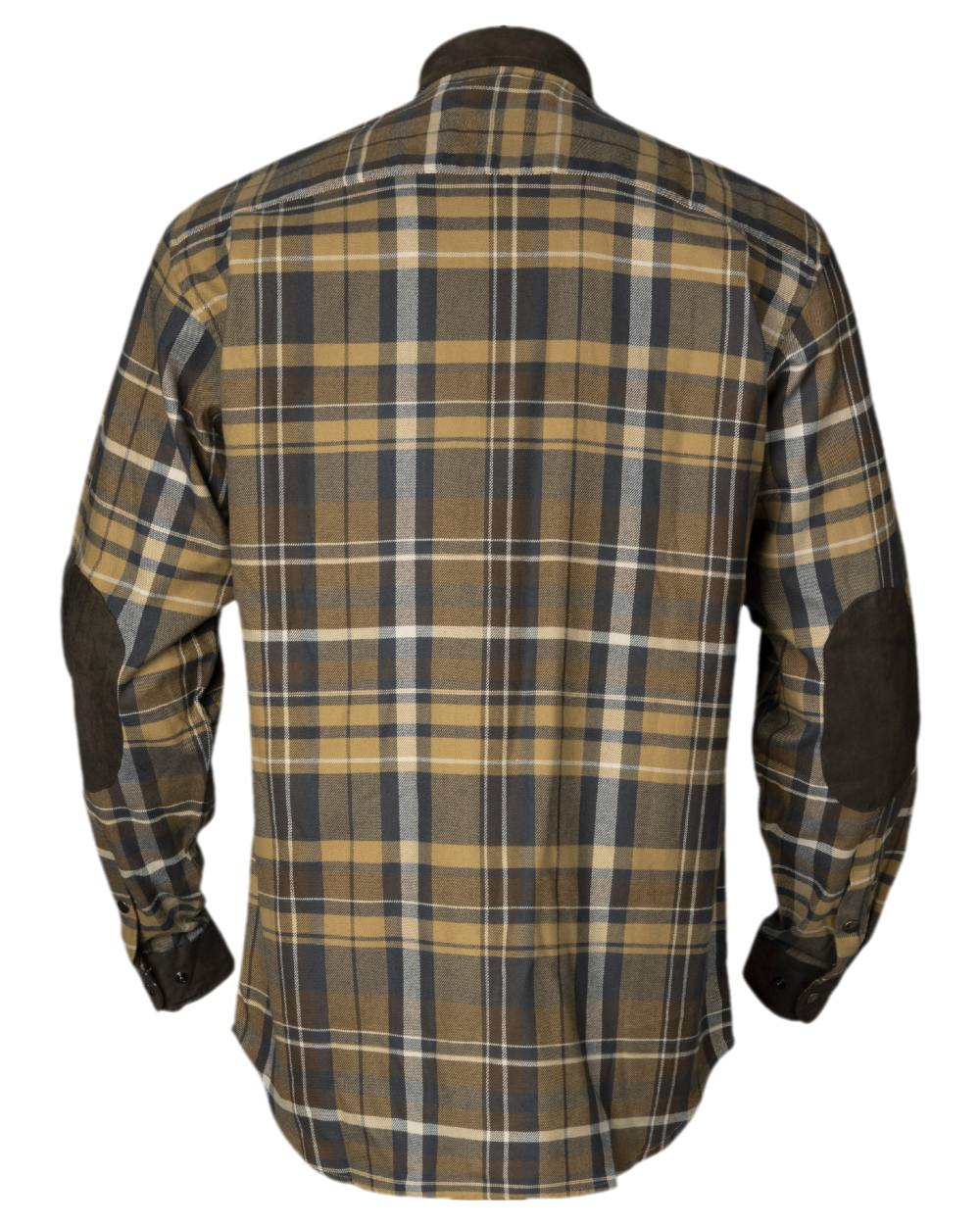 Antique Bronze Coloured Harkila Pajala Check Shirt on white background 