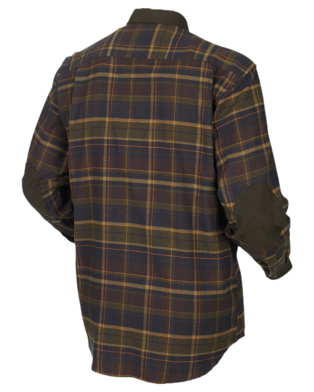 Mellow Brown Check Coloured Harkila Pajala Check Shirt on white background 