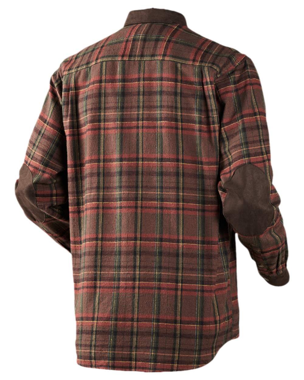 Red Check Coloured Harkila Pajala Check Shirt on white background 