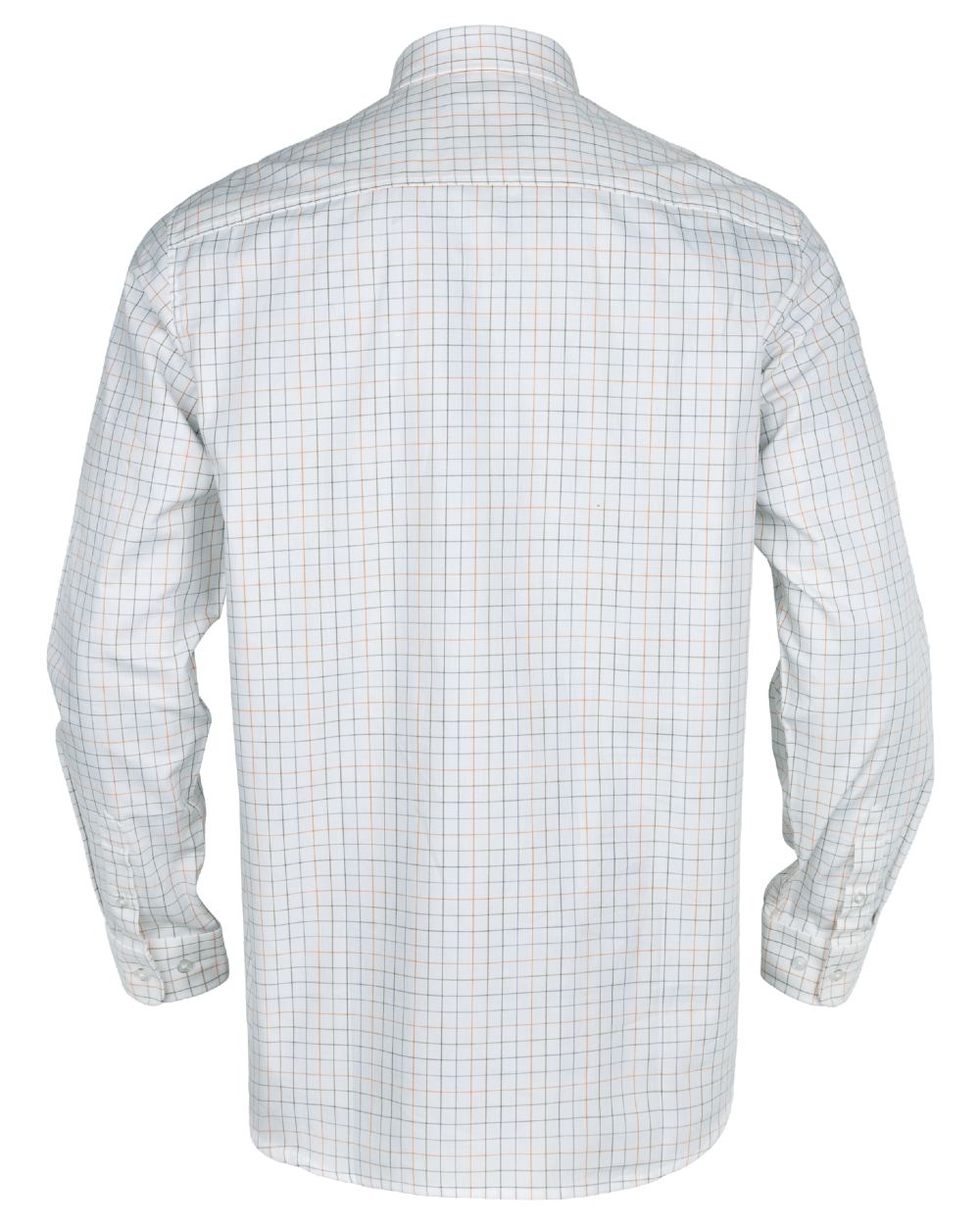 Mandarin Check Coloured Harkila Portfield Long Sleeve Shirt on white background 