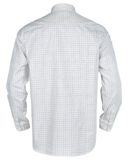Mandarin Check Coloured Harkila Portfield Long Sleeve Shirt on white background 