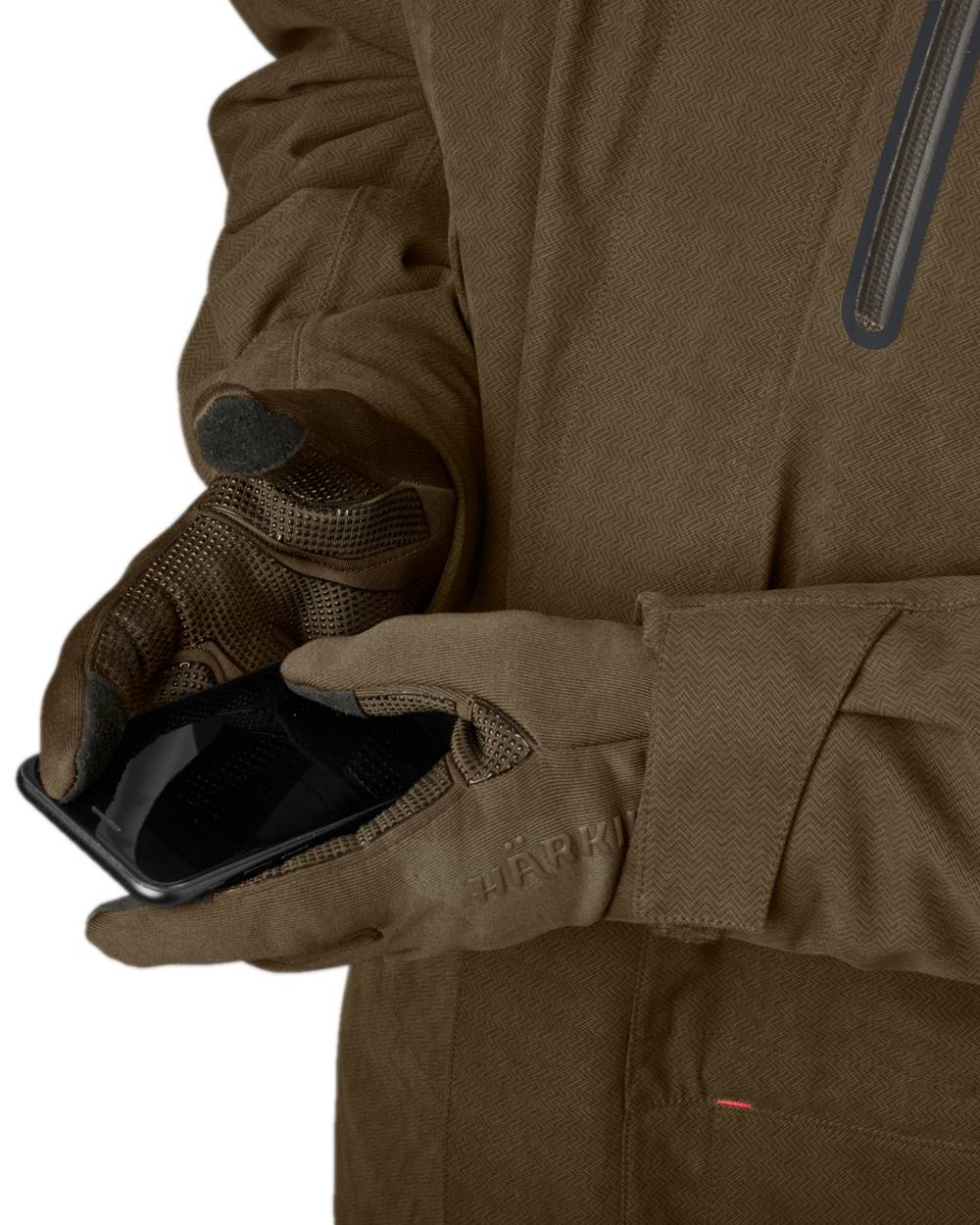 Willow Green Coloured Harkila Power Stretch Gloves on white background 
