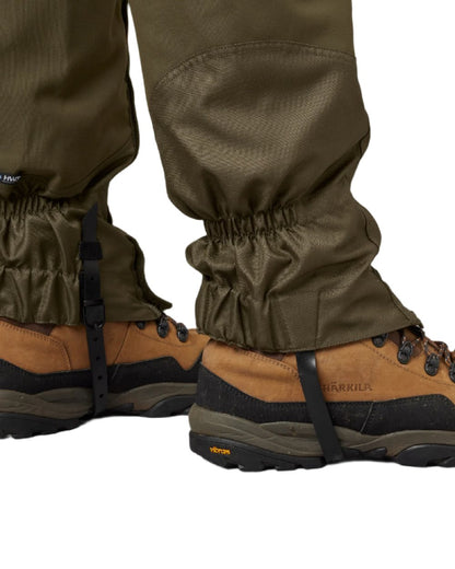 Willow Green Coloured Harkila Pro HWS Gaiters on white background 