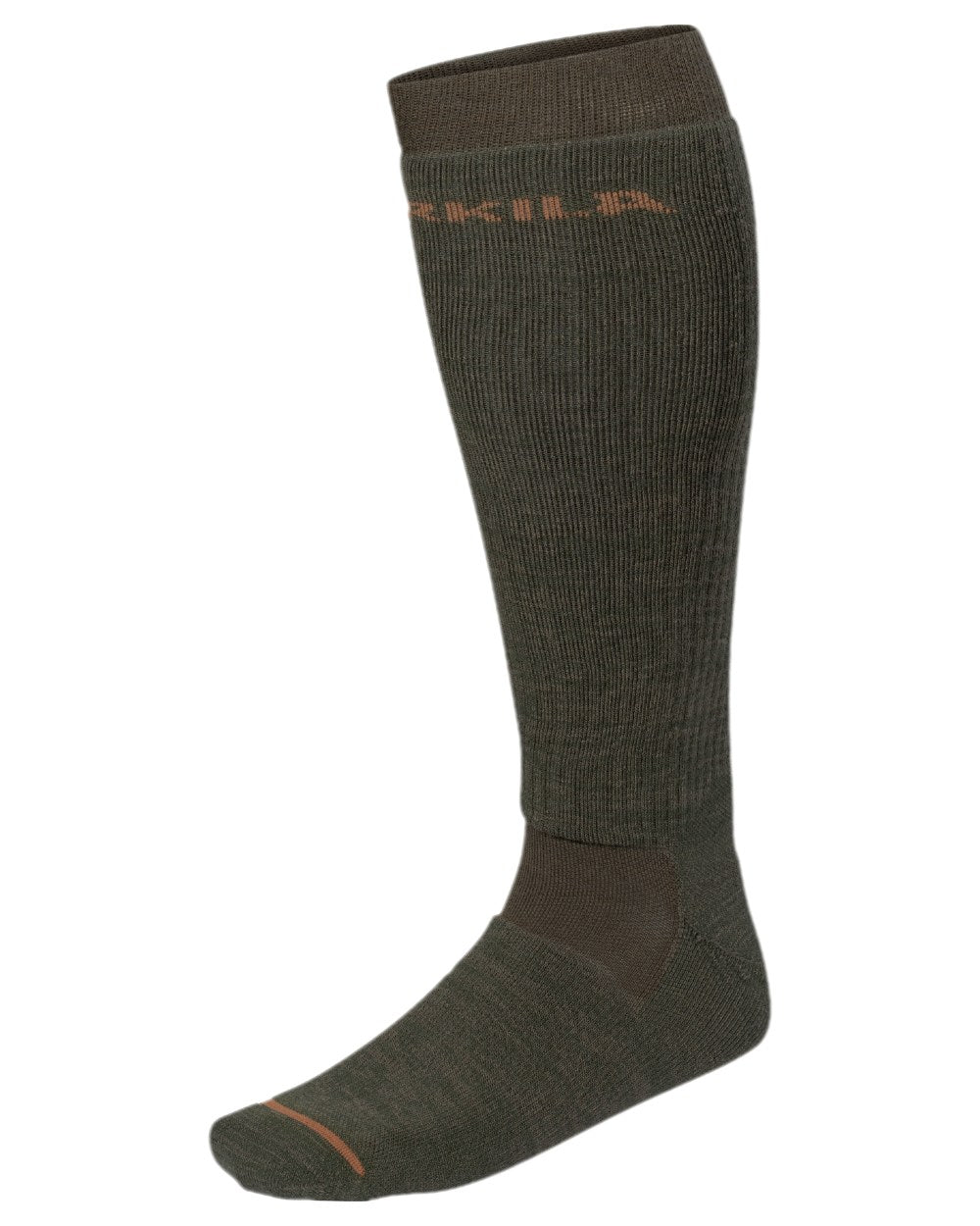 Green Shadow Brown Coloured Harkila Pro Hunter 2.0 Long Socks on white background 