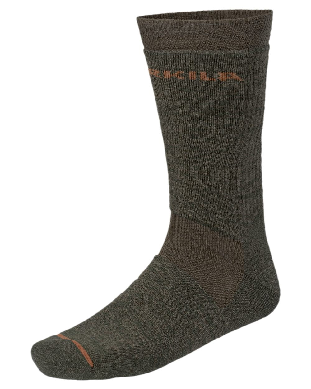 Willow Green Shadow Brown Coloured Harkila Pro Hunter 2.0 Short Sock on white background 