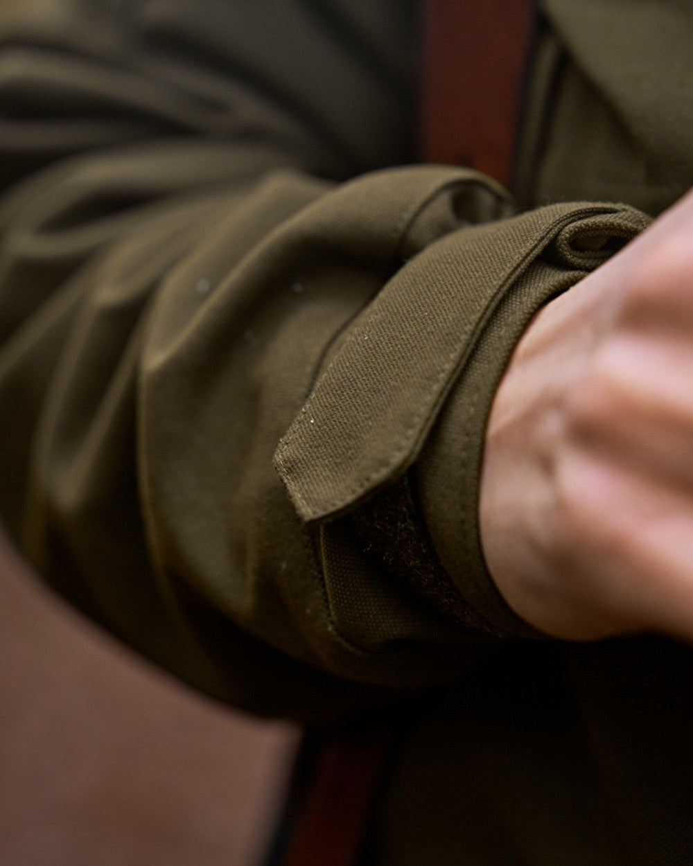Willow Green Coloured Harkila Pro Hunter GTX Legacy Jacket on outdoor background 