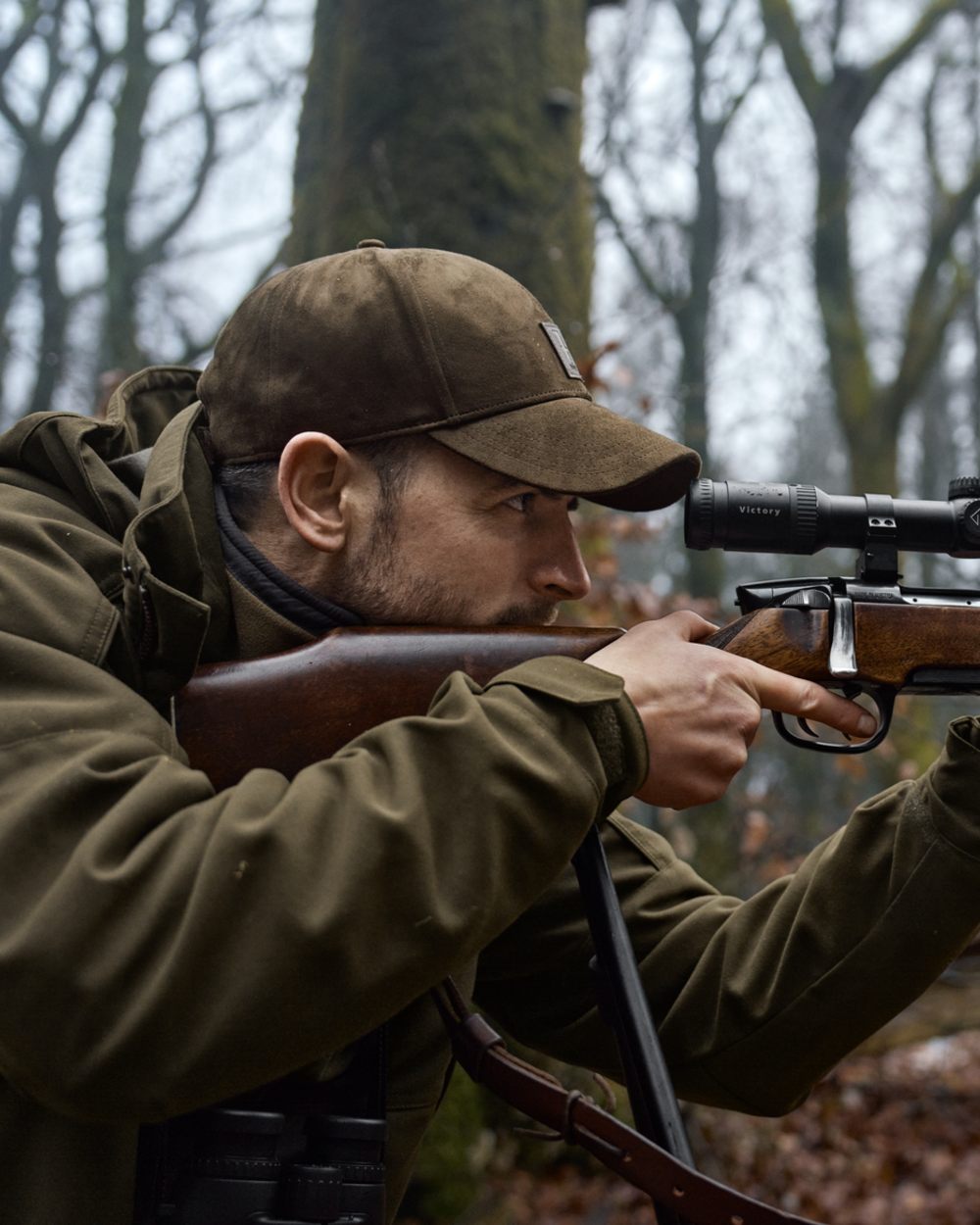 Willow Green Coloured Harkila Pro Hunter GTX Legacy Jacket on outdoor background 