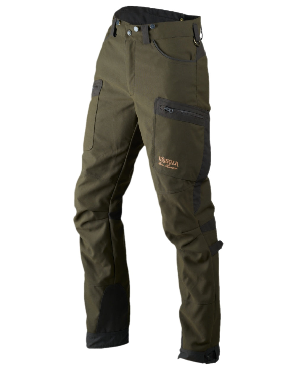 Willow Green Coloured Harkila Pro Hunter Move Trousers on white background 