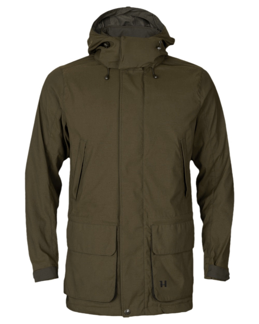 Willow Green Coloured Harkila Pro Hunter Shooting GTX Jacket on white background 