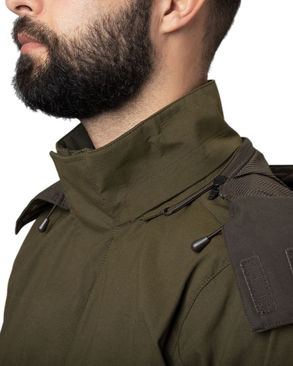 Willow Green Coloured Harkila Pro Hunter Shooting GTX Jacket on white background 