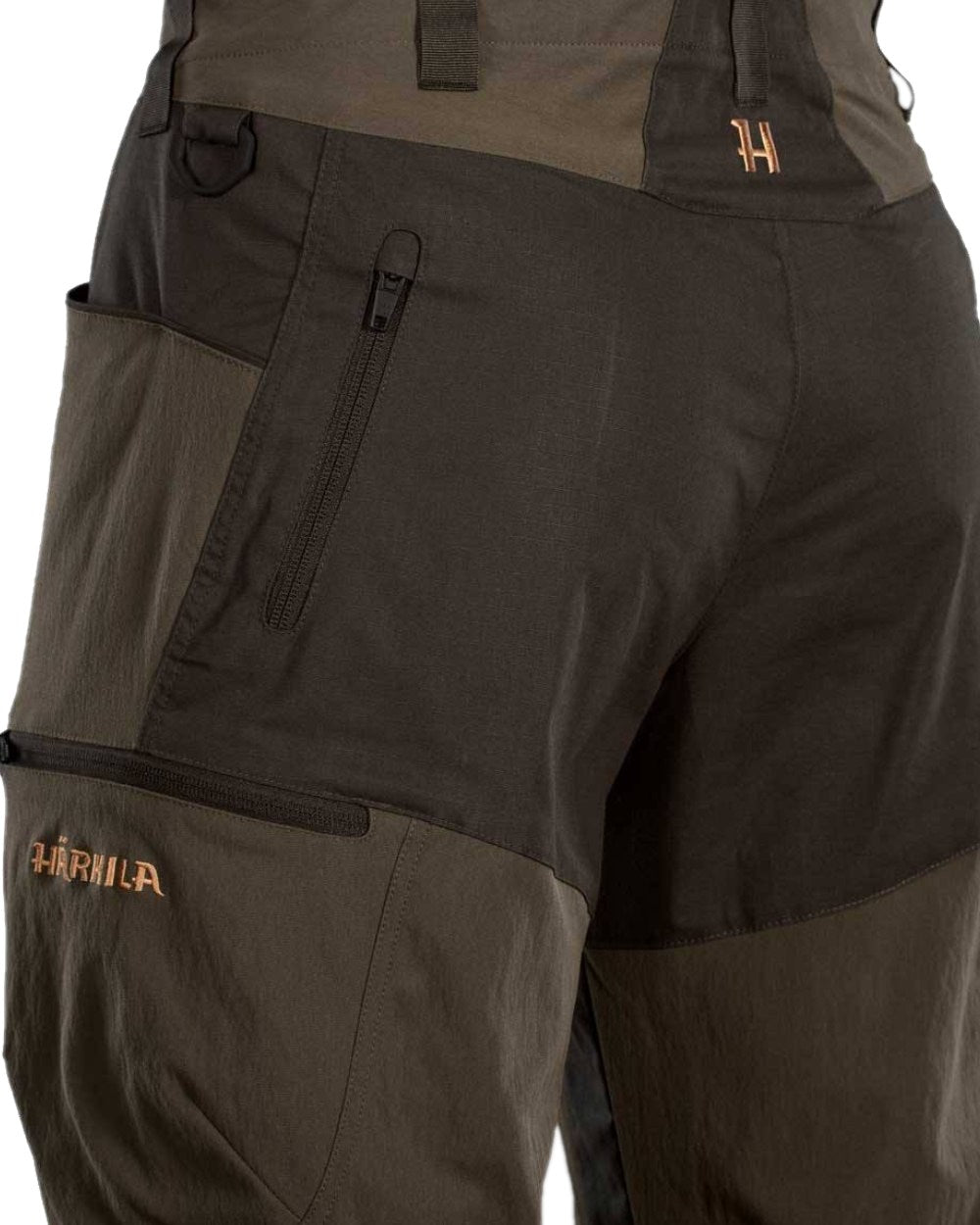 Willow Green Shadow Grey Coloured Harkila Ragnar Trousers on white background 
