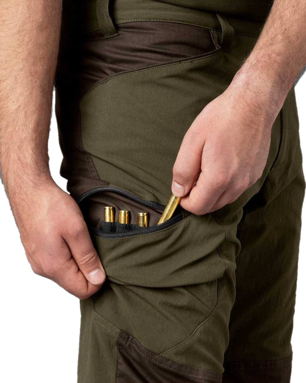 Willow Green Coloured Harkila Ragnar Trousers on white background 