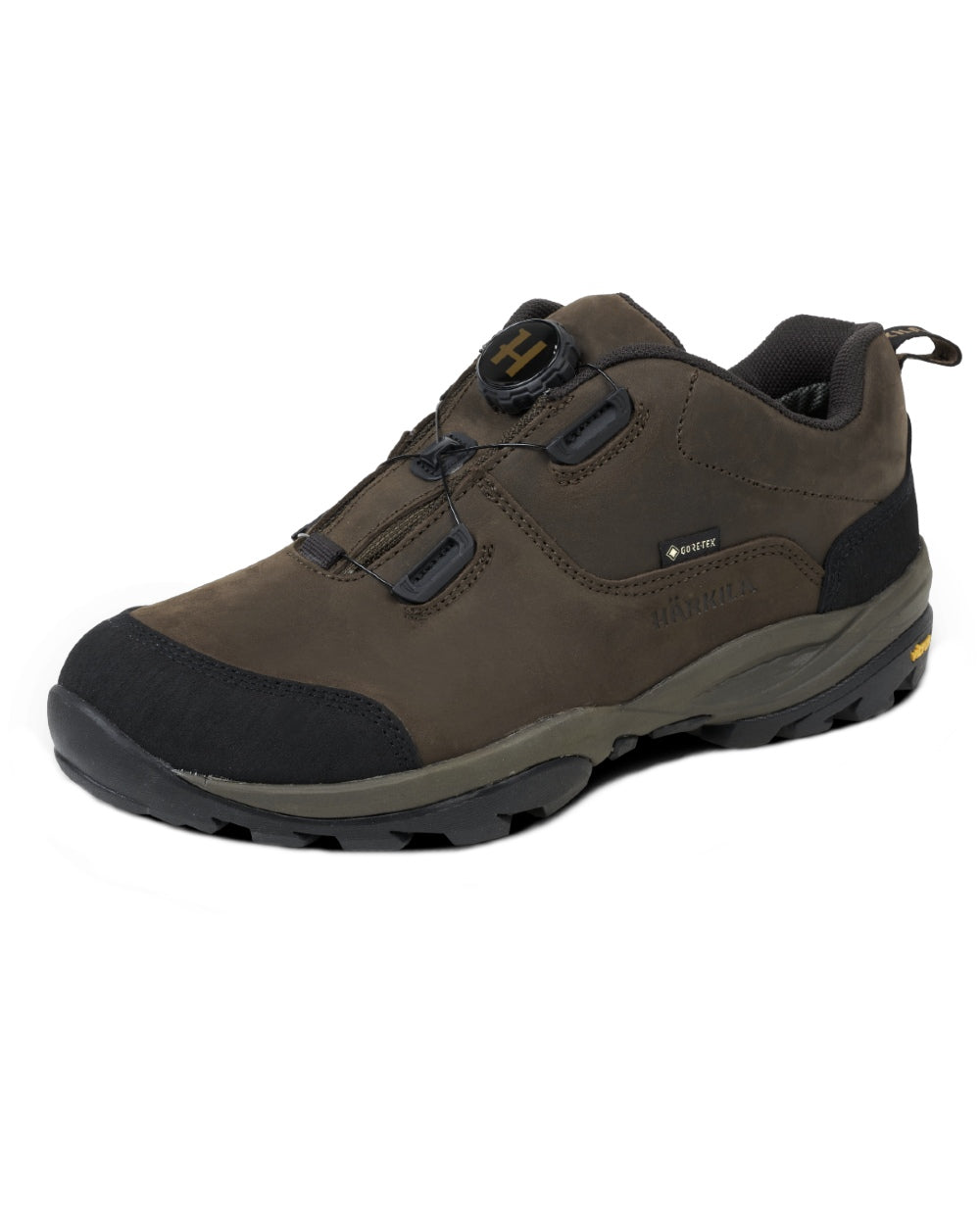 Dark Brown Coloured Harkila Reidmar Low GTX Shoes on white background 