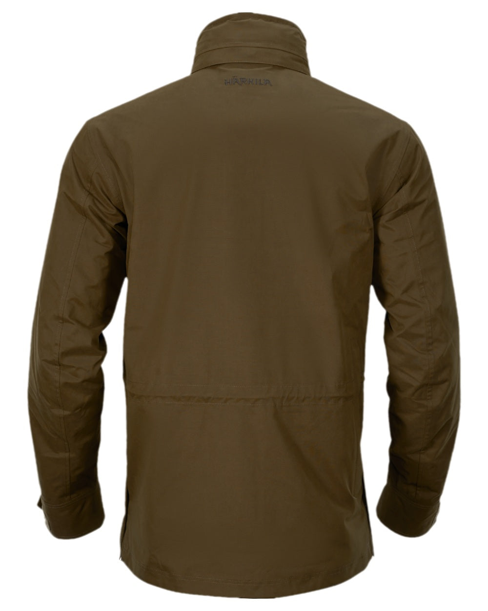 Warm Olive Coloured Harkila Retrieve Jacket on white background 