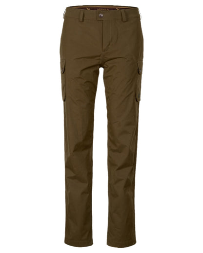 Warm Olive Coloured Harkila Retrieve Lady Trousers on white background 