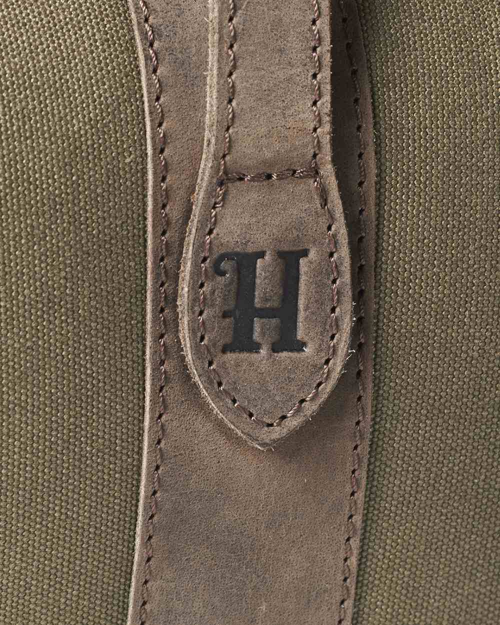 Warm Olive coloured Harkila Retrieve Shotgun Slip In Canvas/Leather on white background 