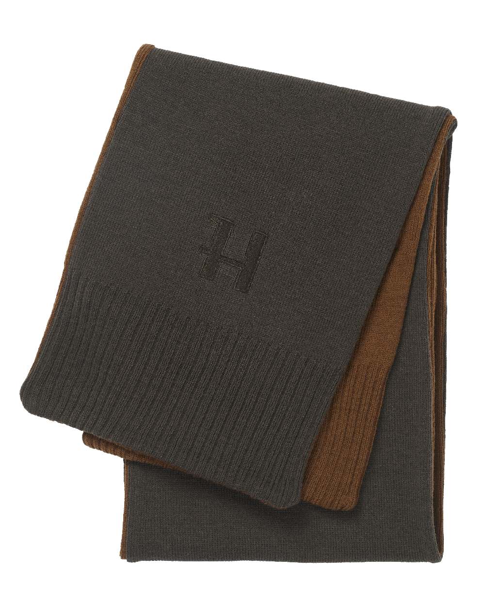 Shadow Brown Rustique Clay Coloured Harkila Reversible Scarf on white background 