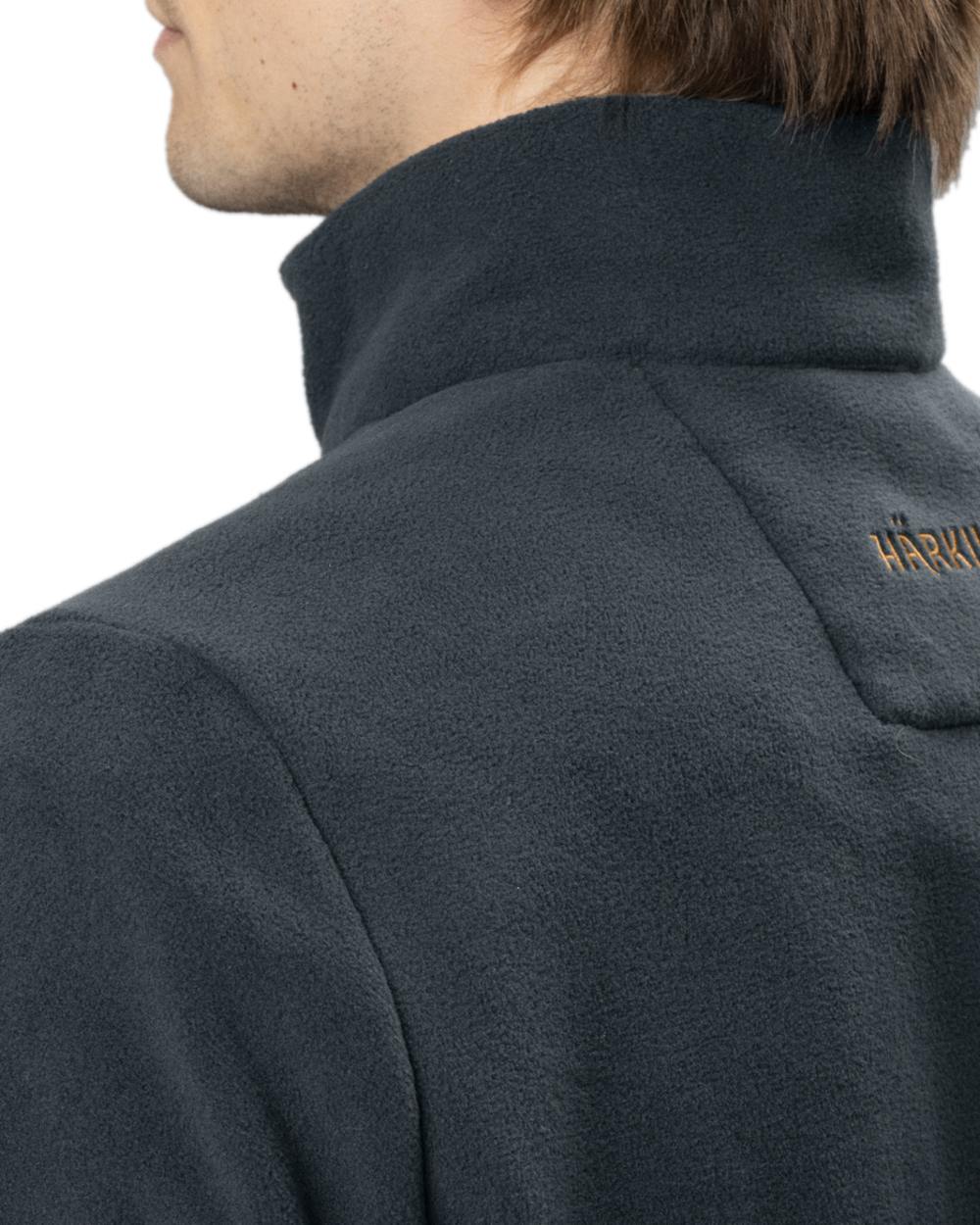 Dark Navy Coloured Harkila Sandhem 200 Fleece Pullover on white background 