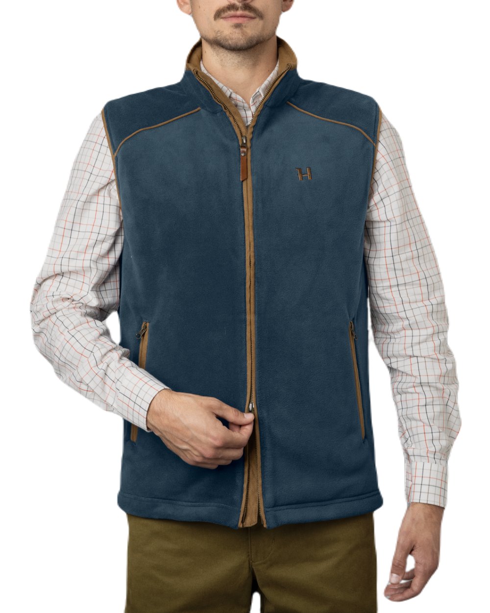 Blue coloured Harkila Sandhem 200 Waistcoat on white background 