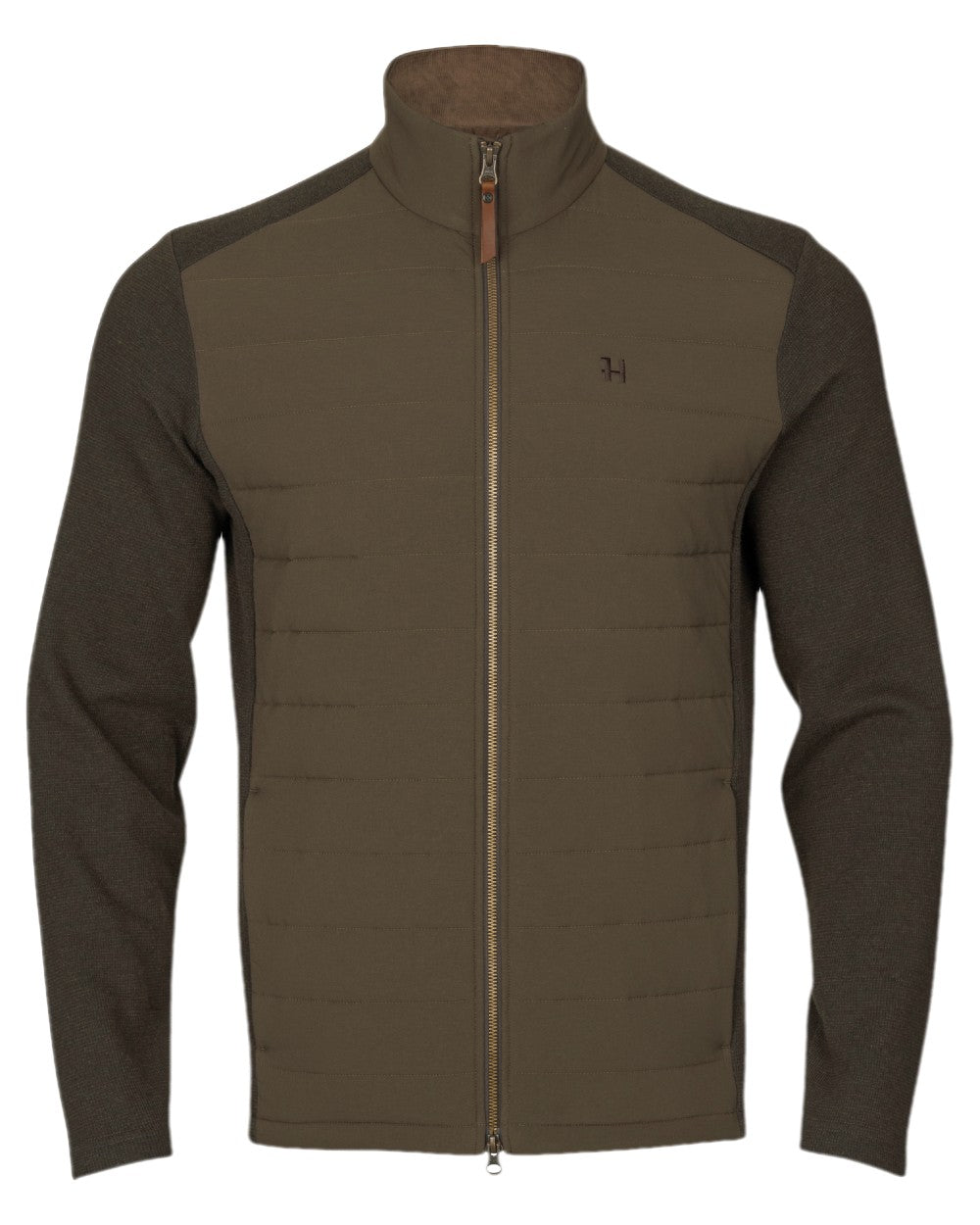 Willow Green Coloured Harkila Sandhem Pro Insulated Cardigan on white background 
