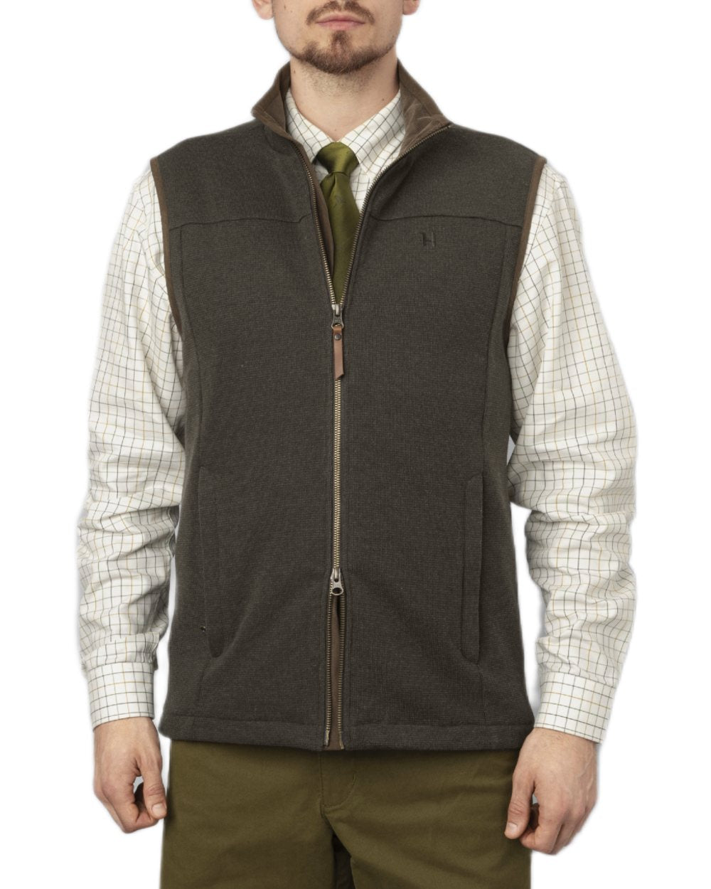 Willow Green Coloured Harkila Sandhem Pro Waistcoat on White background 