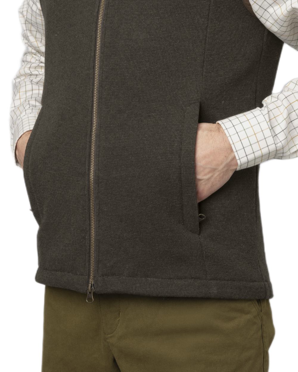 Willow Green Coloured Harkila Sandhem Pro Waistcoat on White background 