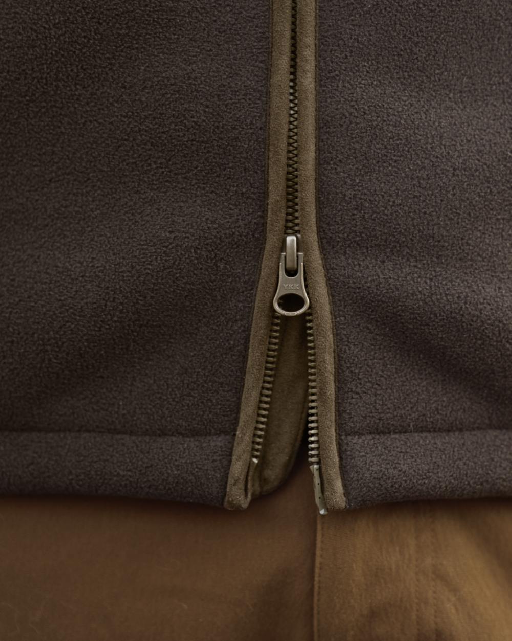 Demitasse Brown Coloured Harkila Sandhem Sherpa Fleece Jacket on outdoor background 