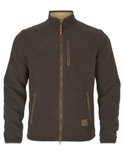 Demitasse Brown Coloured Harkila Sandhem Sherpa Fleece Jacket on white background 