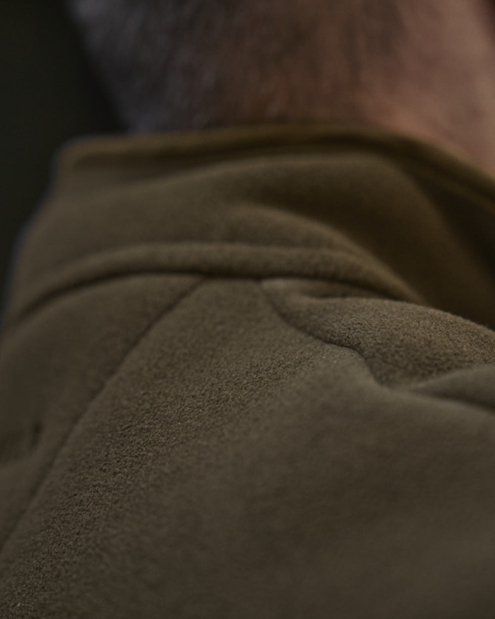 Willow Green Coloured Harkila Sandhem Sherpa Fleece Waistcoat on outdoor background 