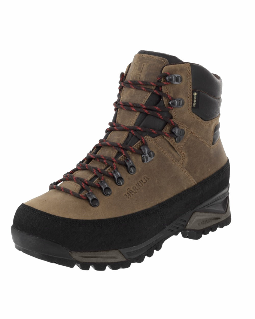 Mid Brown coloured Harkila Saxnäs GTX Boots on white background 