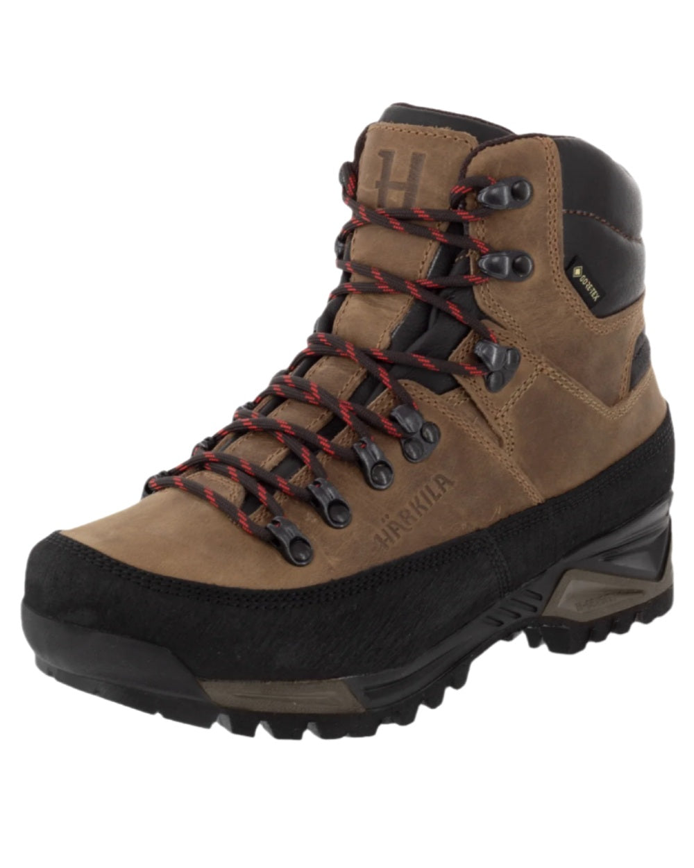 Mid Brown Coloured Harkila Saxnas Womens GTX Boots on white background 